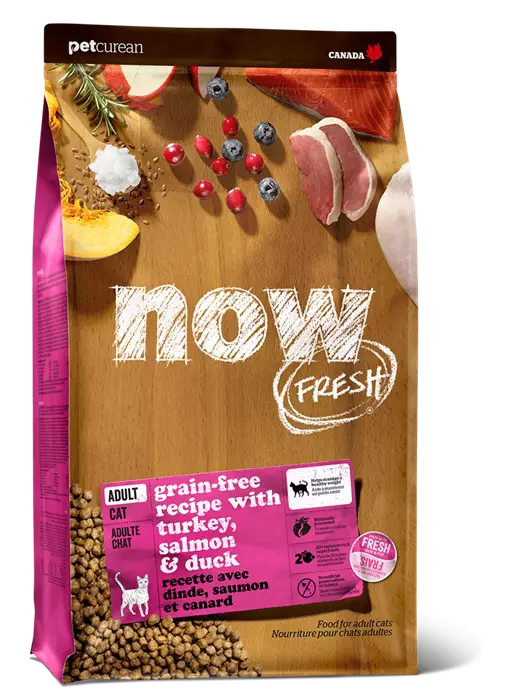 Беззерновой cухой корм NOW Fresh для взрослых кошек с индейкой, уткой и овощами (Grain Free Adult Cat Recipe)