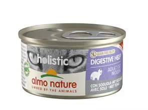 Консервы ALMO NATURE для кошек с камбалой для чувствительного пищеварения (Holistic Cat wet  Digestive help - with Sole)